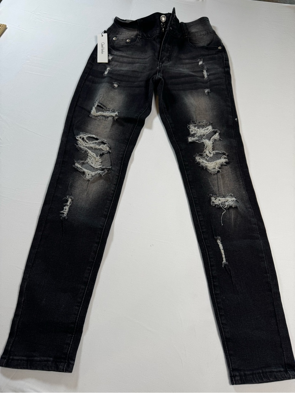 Black Distressed Skinny Jeans